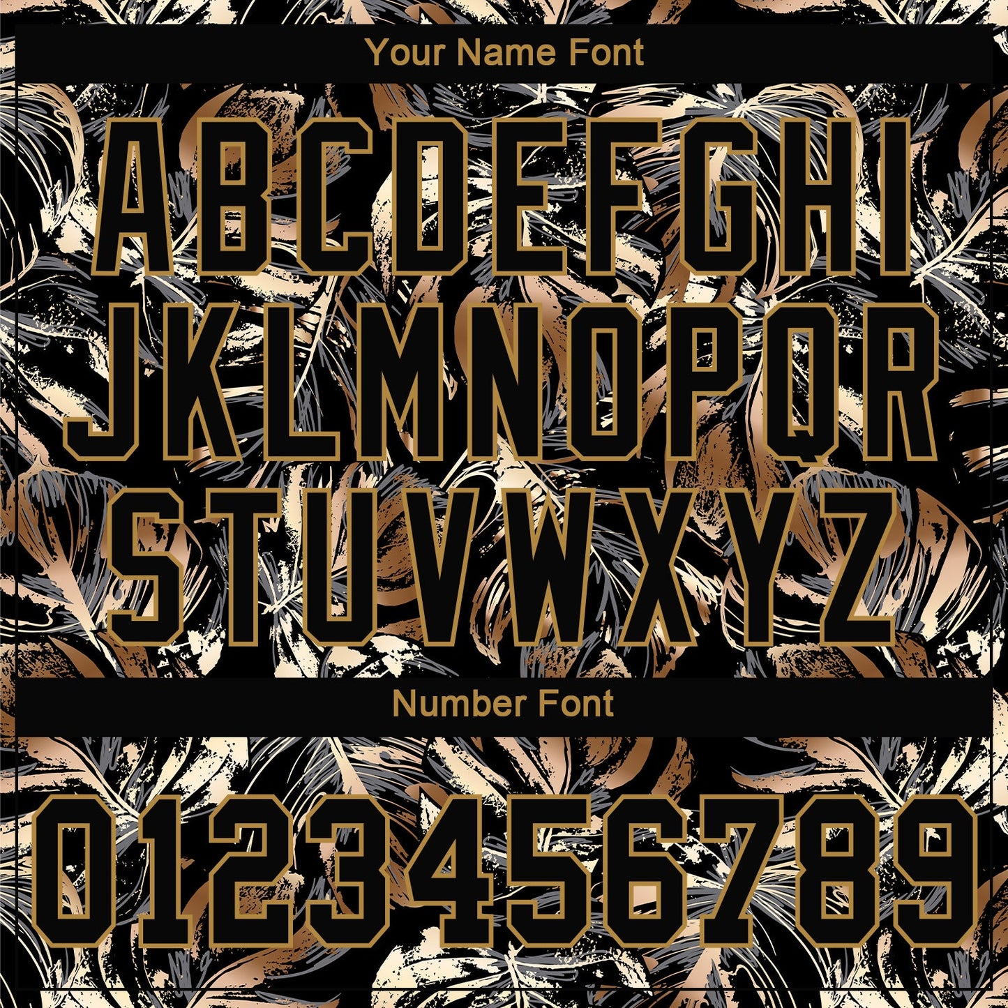 Custom 3D Pattern Design Golden Tropical Leaves In The Style Of Jungle And Hawaii Authentic Baseball Jersey - Sky-Custom