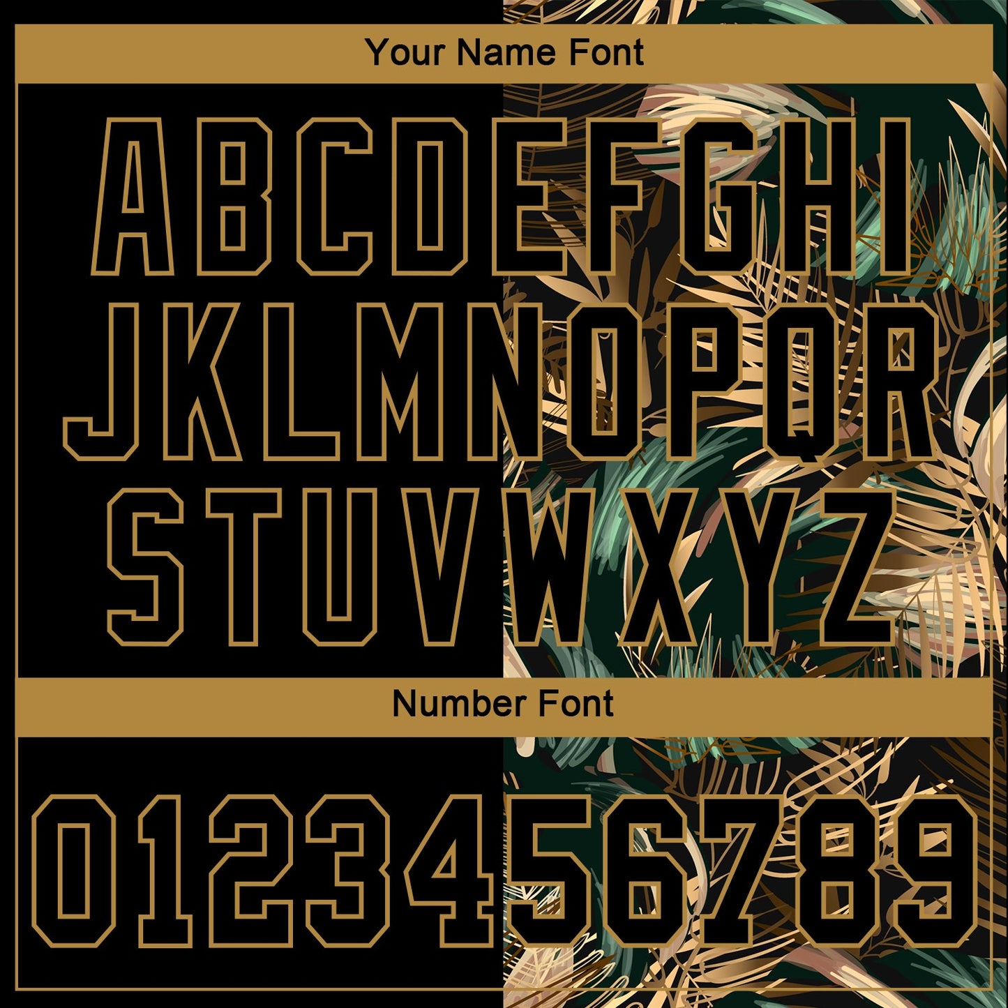 Custom 3D Pattern Design Golden And Green Tropical Leaves In The Style Of Jungle And Hawaii Authentic Baseball Jersey - Sky-Custom