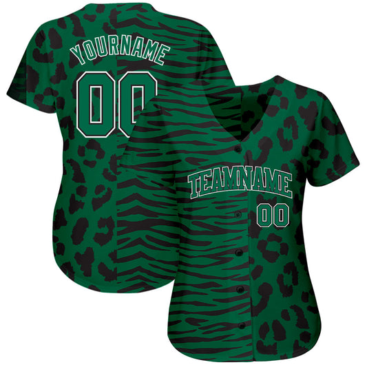Custom 3D Pattern Design Leopard Skin Zebra Stripe Authentic Baseball Jersey - Sky-Custom
