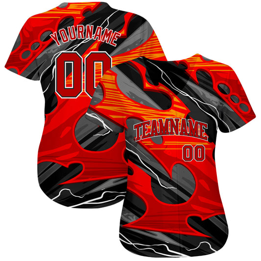 Custom 3D Pattern Design Abstract Pattern For Sport Team Authentic Baseball Jersey - Sky-Custom