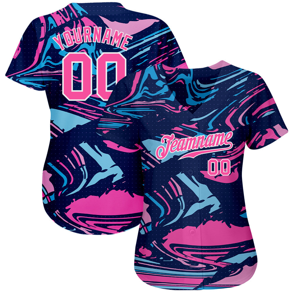 Custom 3D Pattern Design Sport Authentic Baseball Jersey - Sky-Custom