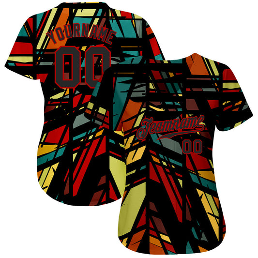 Custom 3D Pattern Design Lines Authentic Baseball Jersey - Sky-Custom