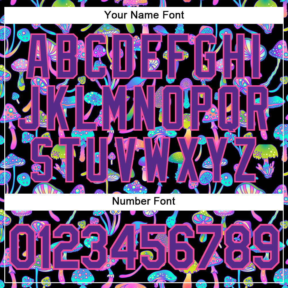 Custom 3D Pattern Design Magic Mushrooms Psychedelic Hallucination Authentic Baseball Jersey - Sky-Custom