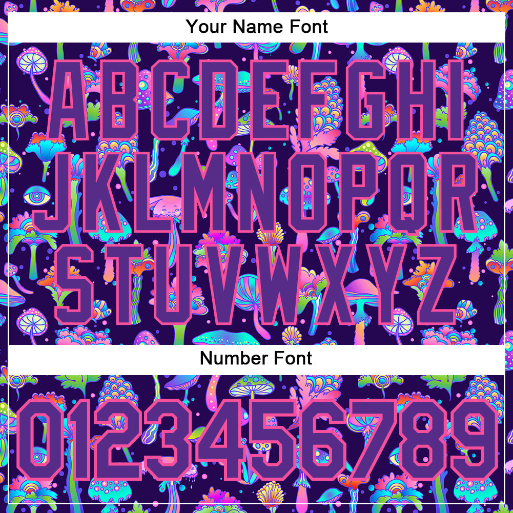 Custom 3D Pattern Design Colorful Flowers And Mushrooms Psychedelic Hallucination Authentic Baseball Jersey - Sky-Custom