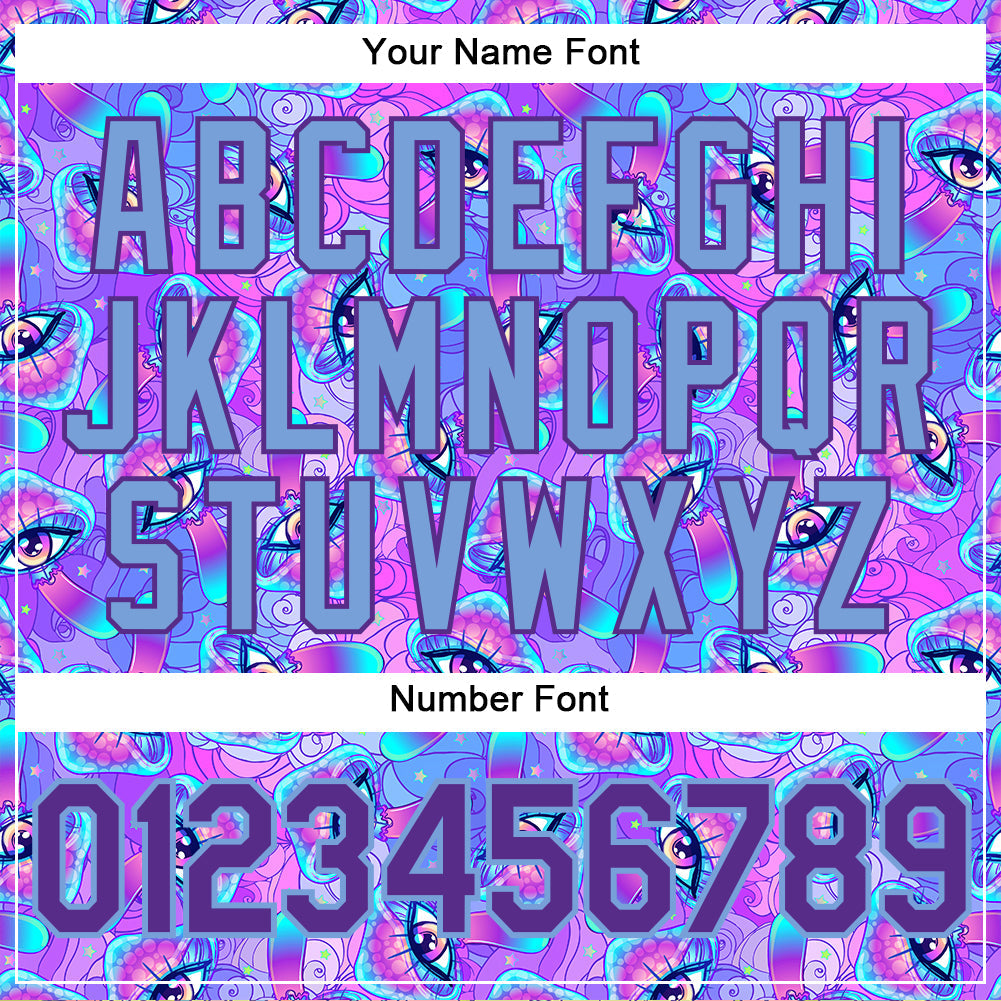 Custom 3D Pattern Design Magic Mushrooms Psychedelic Hallucination Authentic Baseball Jersey - Sky-Custom