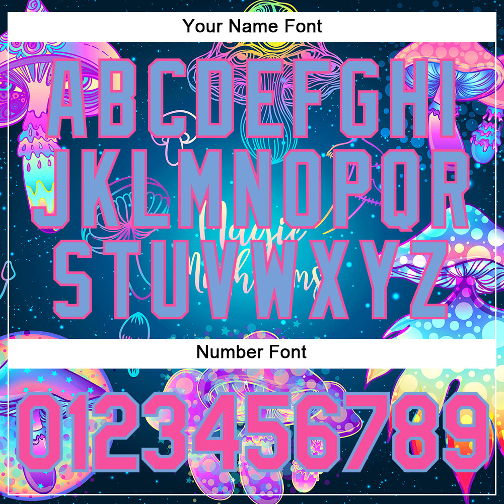 Custom 3D Pattern Design Magic Mushrooms Over Sacred Geometry Psychedelic Hallucination Authentic Baseball Jersey - Sky-Custom