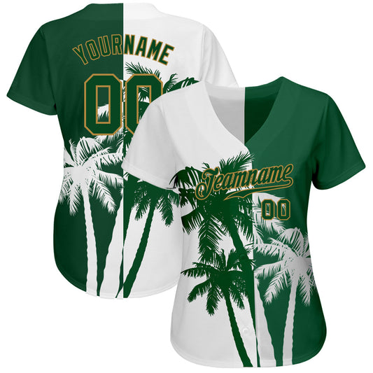 Custom 3D Pattern Design Hawaii Coconut Trees Authentic Baseball Jersey - Sky-Custom