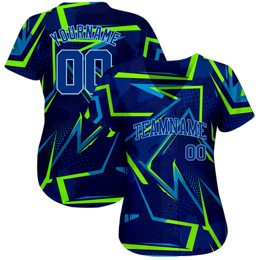 Custom 3D Pattern Design Music Festival Authentic Baseball Jersey - Sky-Custom