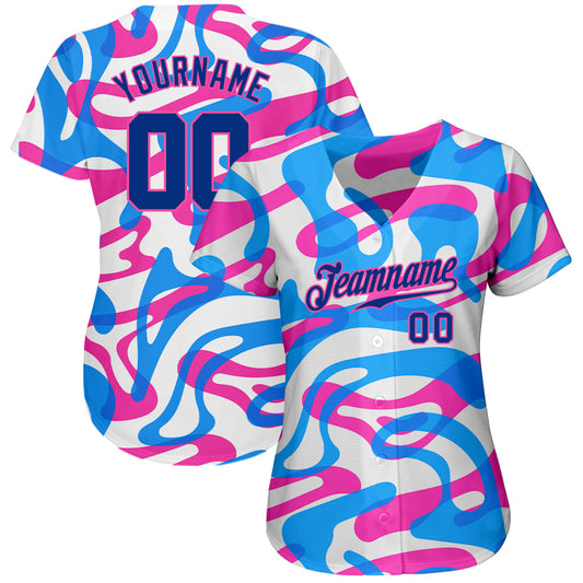 Custom 3D Pattern Design Music Festival Authentic Baseball Jersey - Sky-Custom