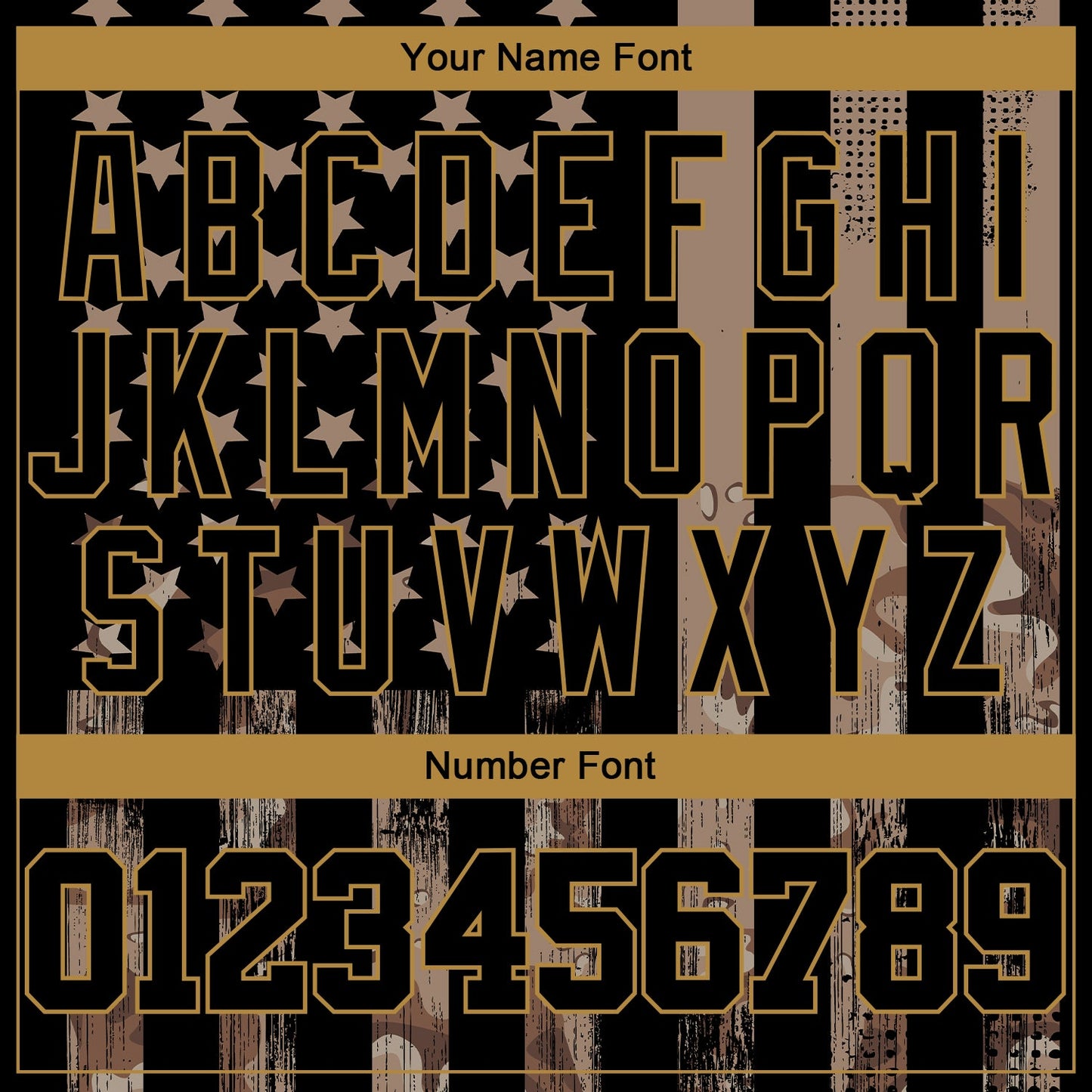 Custom Camo Black-Old Gold 3D Salute To Service American Flag Authentic Baseball Jersey - Sky-Custom