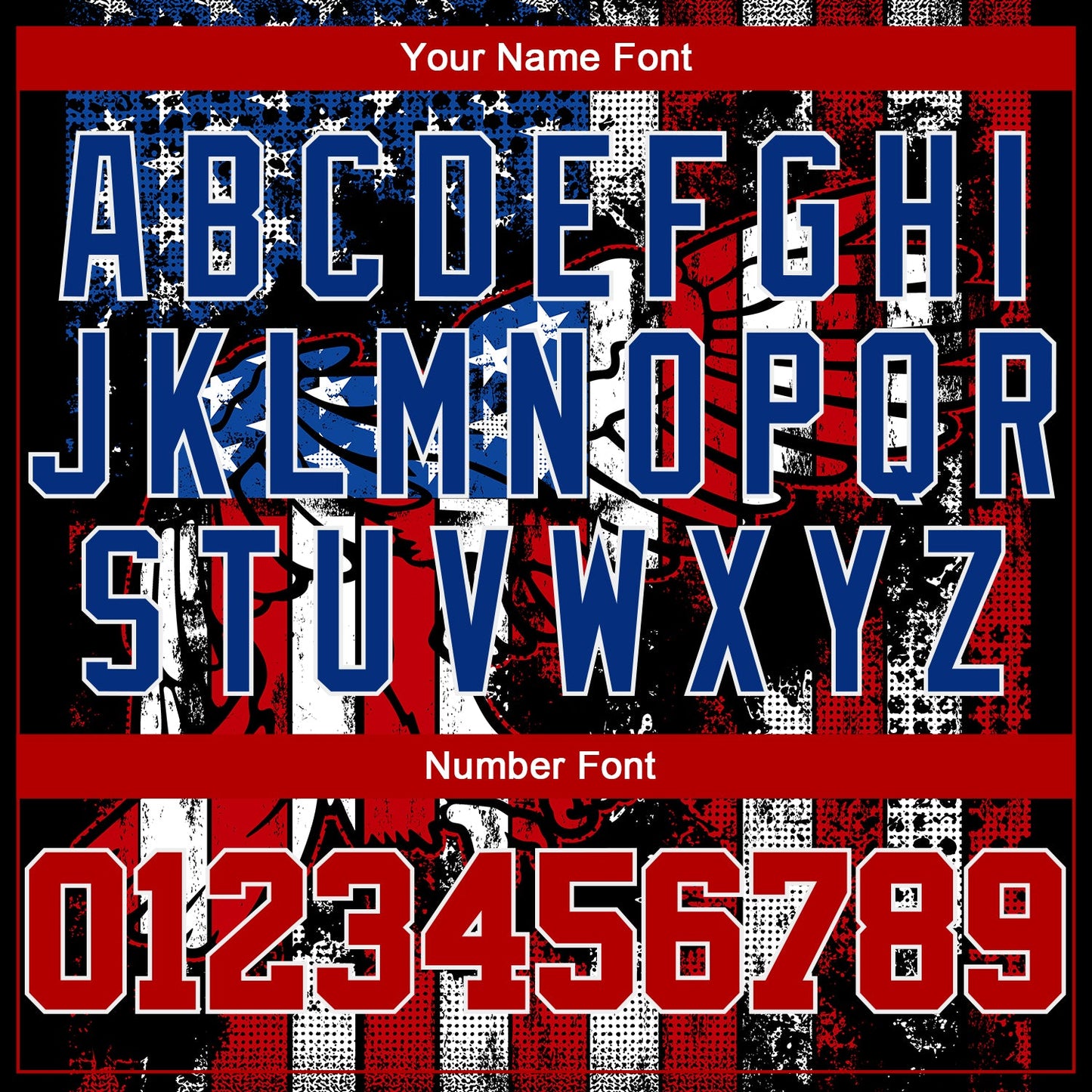 Custom Black Red Royal-White 3D Eagle American Flag Authentic Baseball Jersey - Sky-Custom