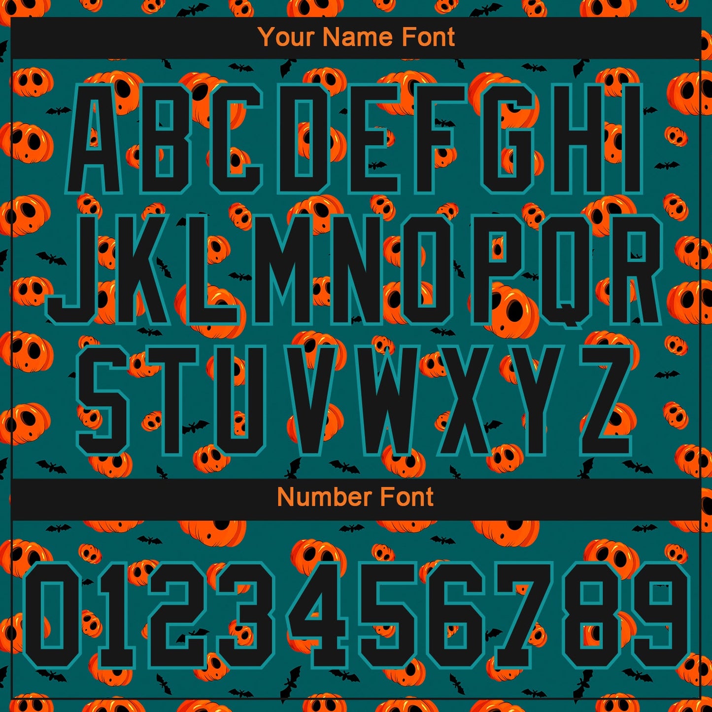 Custom 3D Pattern Halloween Pumpkins Authentic Baseball Jersey - Sky-Custom