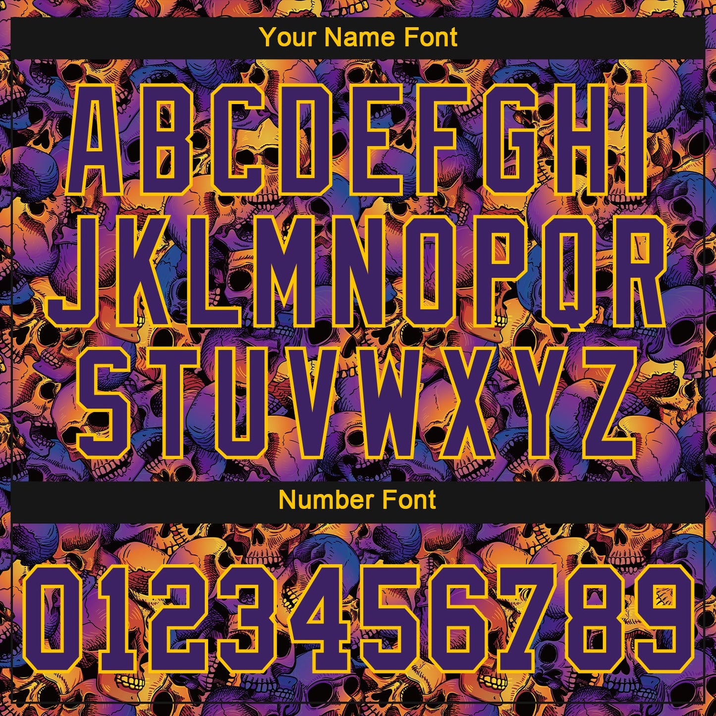 Custom 3D Pattern Halloween Skulls Authentic Baseball Jersey - Sky-Custom