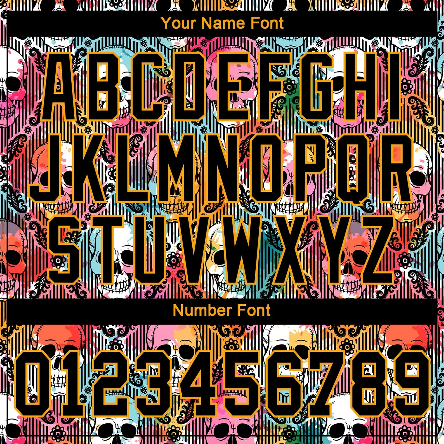 Custom 3D Pattern Halloween Skulls Authentic Baseball Jersey - Sky-Custom