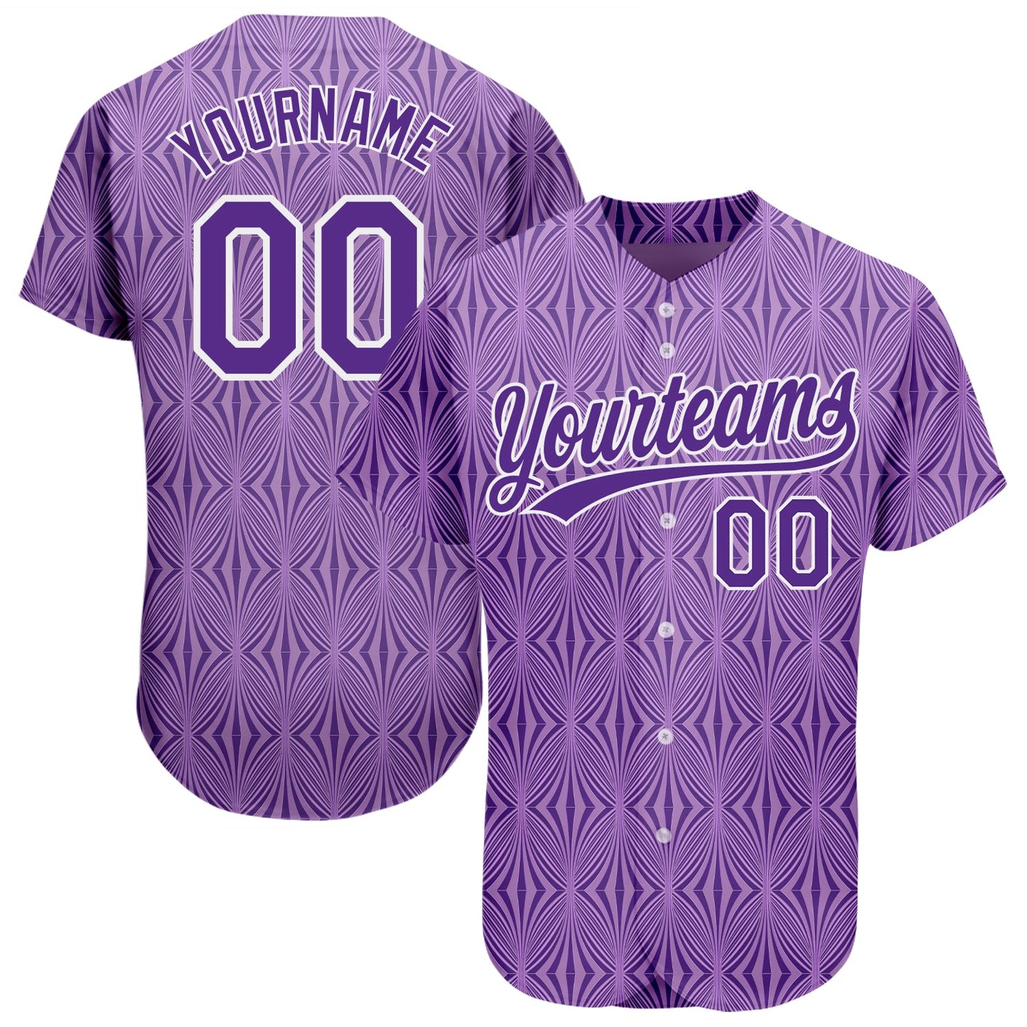 Custom Purple Purple-White 3D Pattern Design Authentic Baseball Jersey - Sky-Custom