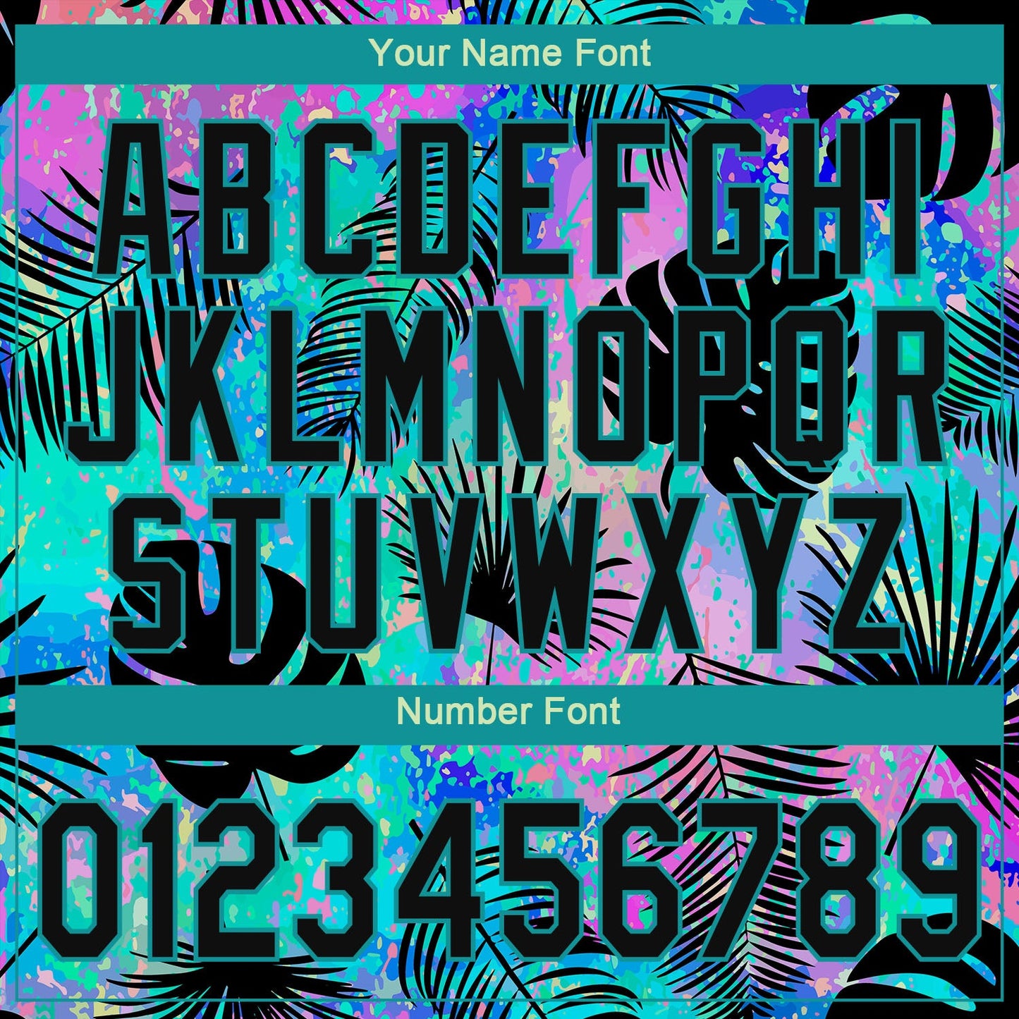 Custom Teal Black 3D Pattern Design Hawaii Palm Leaves Authentic Baseball Jersey - Sky-Custom