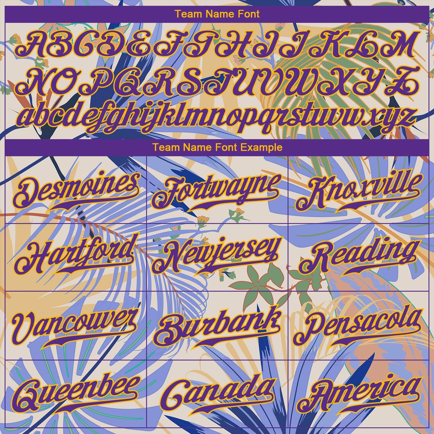 Custom White Purple-Gold 3D Pattern Design Hawaii Palm Leaves And Flowers Authentic Baseball Jersey - Sky-Custom