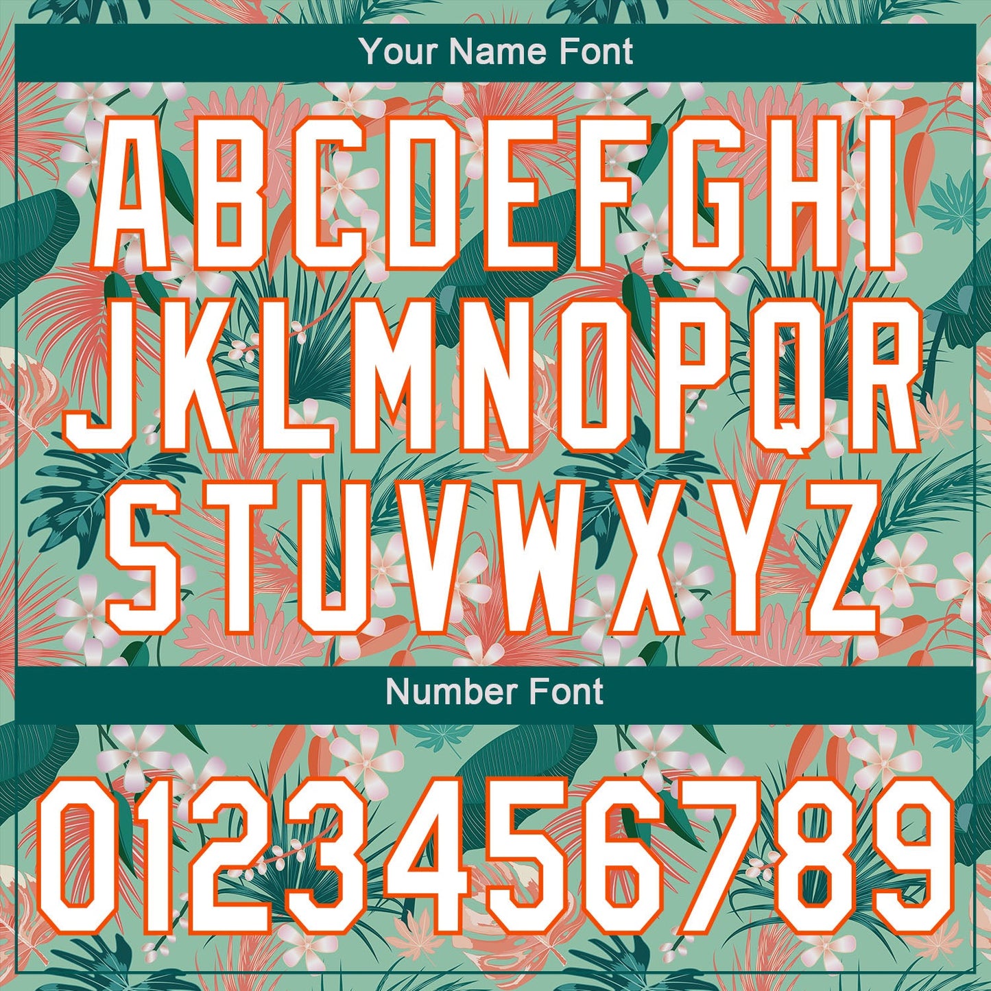 Custom Teal White-Orange 3D Pattern Design Hawaii Palm Leaves And Flowers Authentic Baseball Jersey - Sky-Custom