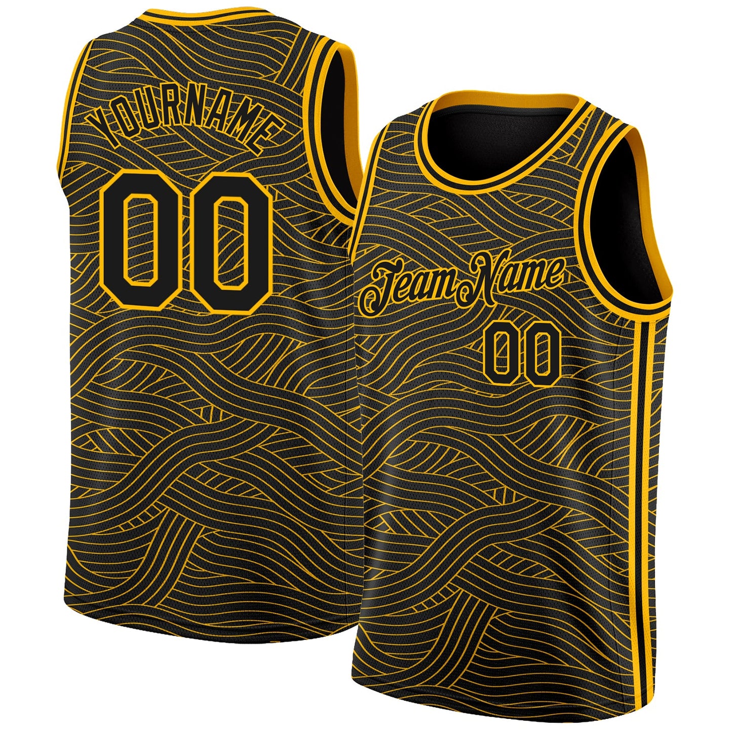 Custom Black Gold Authentic City Edition Basketball Jersey - Sky-Custom