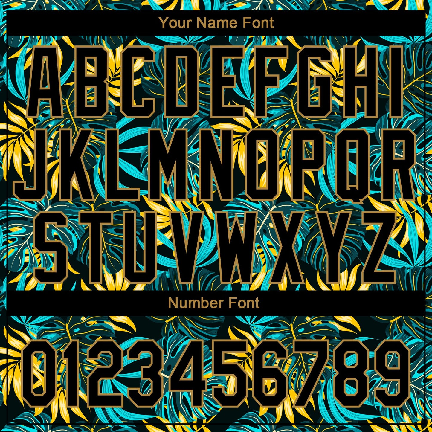 Custom Black Old Gold 3D Pattern Design Hawaii Tropical Palm Leaves Authentic Baseball Jersey - Sky-Custom