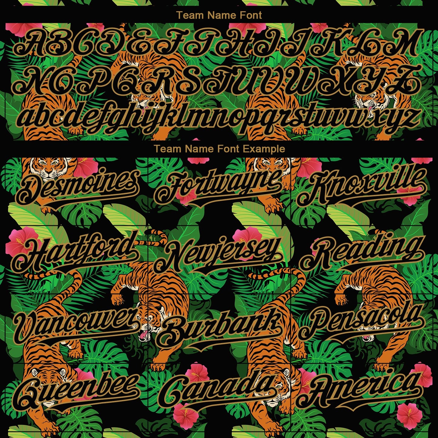 Custom Black Old Gold 3D Pattern Design Hawaii Tropical Tiger Authentic Baseball Jersey - Sky-Custom
