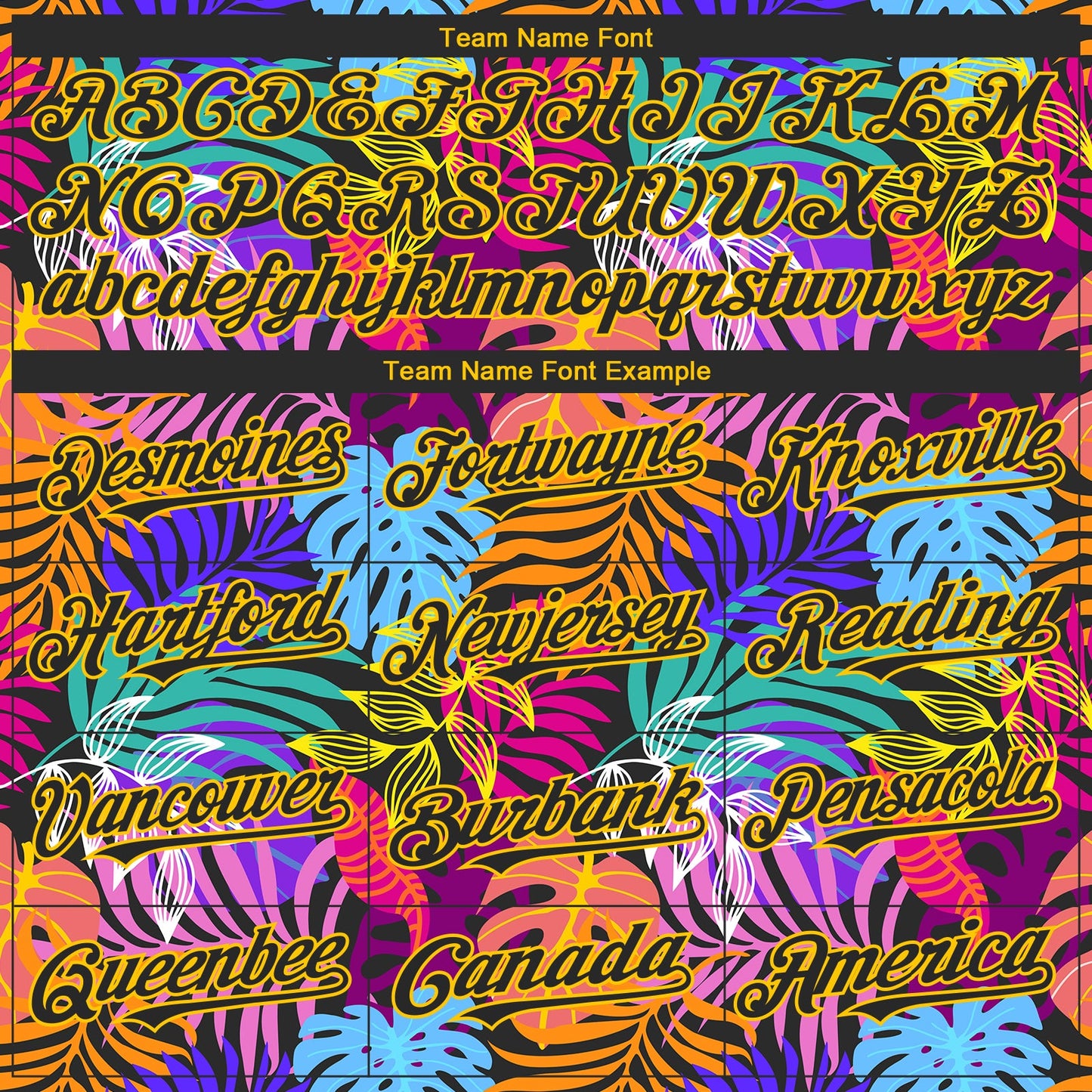 Custom Black Yellow 3D Pattern Design Hawaii Tropical Palm Trees Authentic Baseball Jersey - Sky-Custom