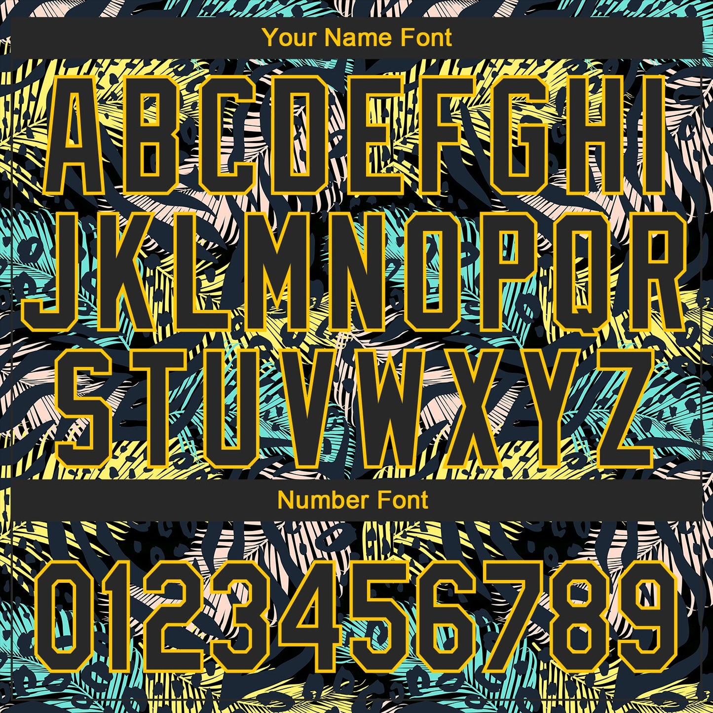 Custom Black Yellow 3D Pattern Design Hawaii Tropical Palm Leaves With Animal Print Authentic Baseball Jersey - Sky-Custom