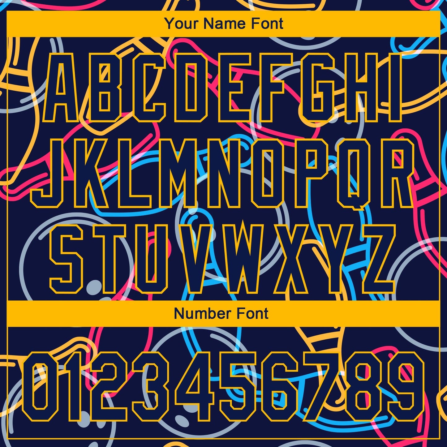 Custom Navy Gold 3D Pattern Design Bowling Authentic Baseball Jersey - Sky-Custom