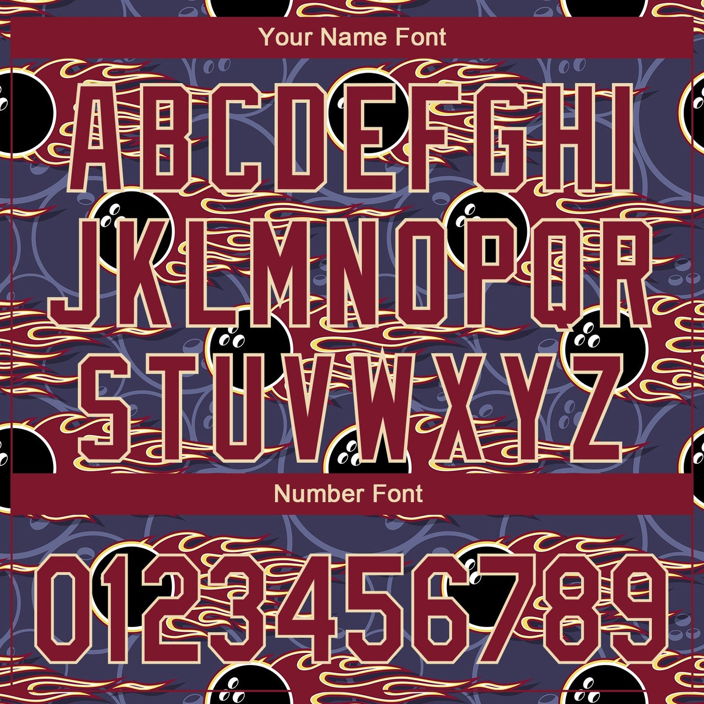 Custom Purple Crimson-City Cream 3D Pattern Design Bowling Ball With Hotrod Flame Authentic Baseball Jersey - Sky-Custom