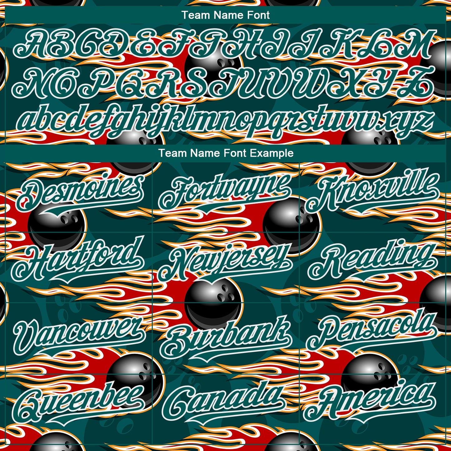 Custom Midnight Green White 3D Pattern Design Bowling Ball With Hotrod Flame Authentic Baseball Jersey - Sky-Custom