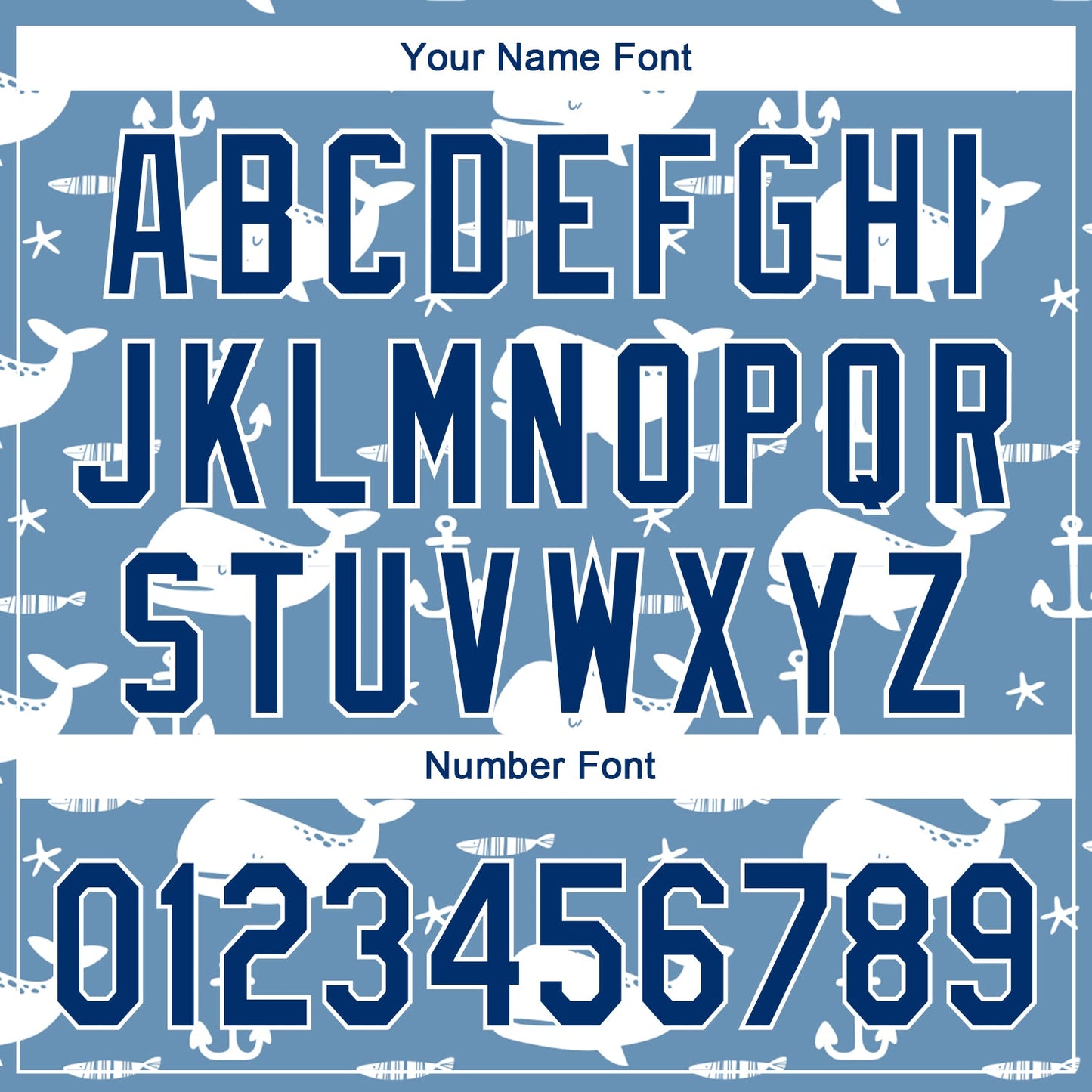 Custom Light Blue US Navy Blue-White 3D Pattern Design Whale Authentic Baseball Jersey - Sky-Custom