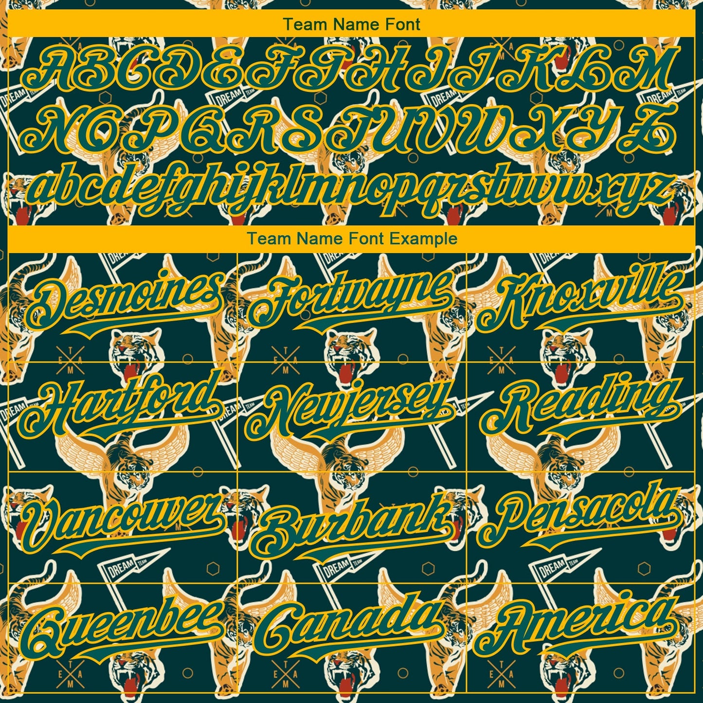 Custom Black Midnight Green-Gold 3D Pattern Design Tiger Authentic Baseball Jersey - Sky-Custom