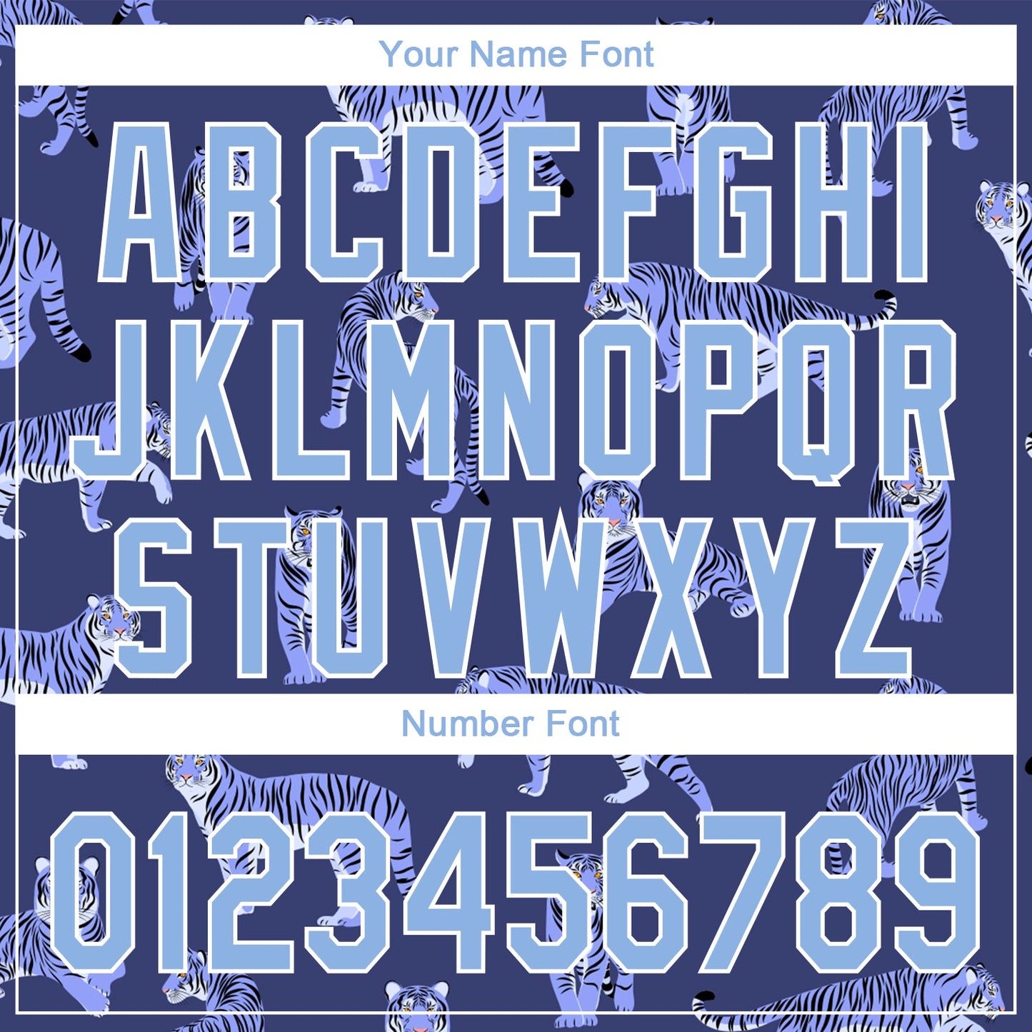 Custom Purple Light Blue-White 3D Pattern Design Tiger Authentic Baseball Jersey - Sky-Custom