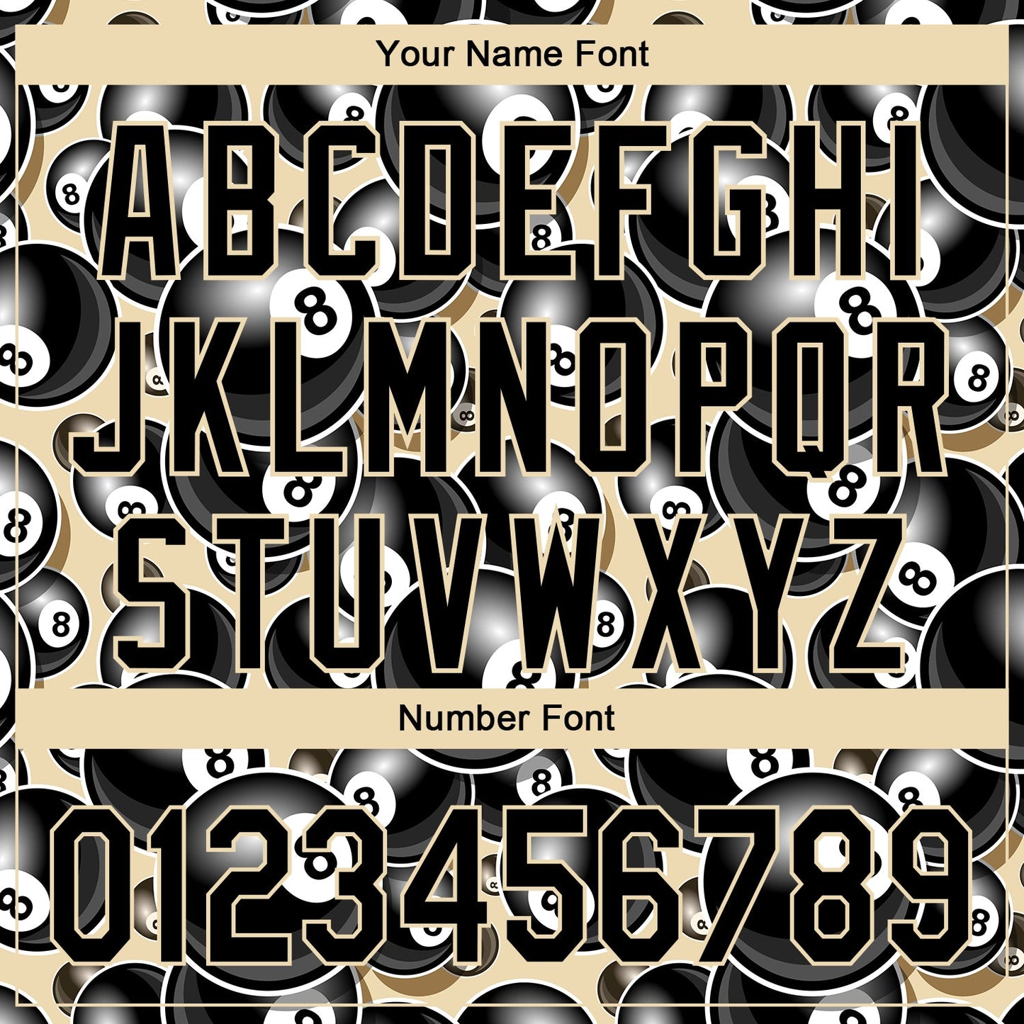 Custom City Cream Black 3D Pattern Design Billiards Snooker 8 Ball Authentic Baseball Jersey - Sky-Custom