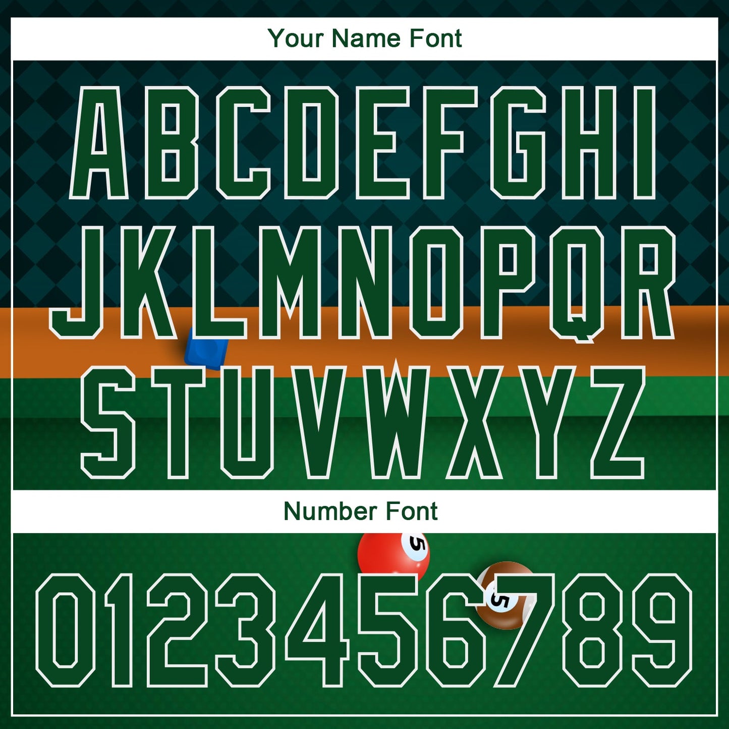 Custom Green White 3D Pattern Design Billiards Authentic Baseball Jersey - Sky-Custom