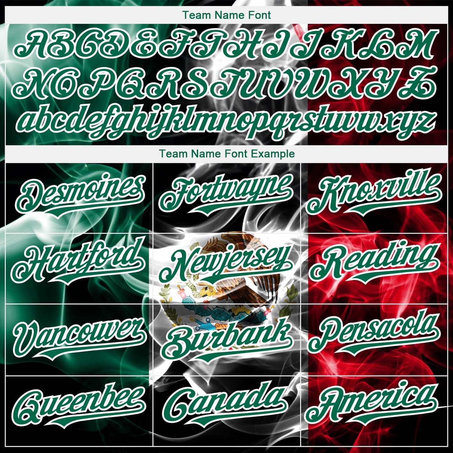 Custom Black Red Kelly Green 3D Mexico Authentic Baseball Jersey - Sky-Custom
