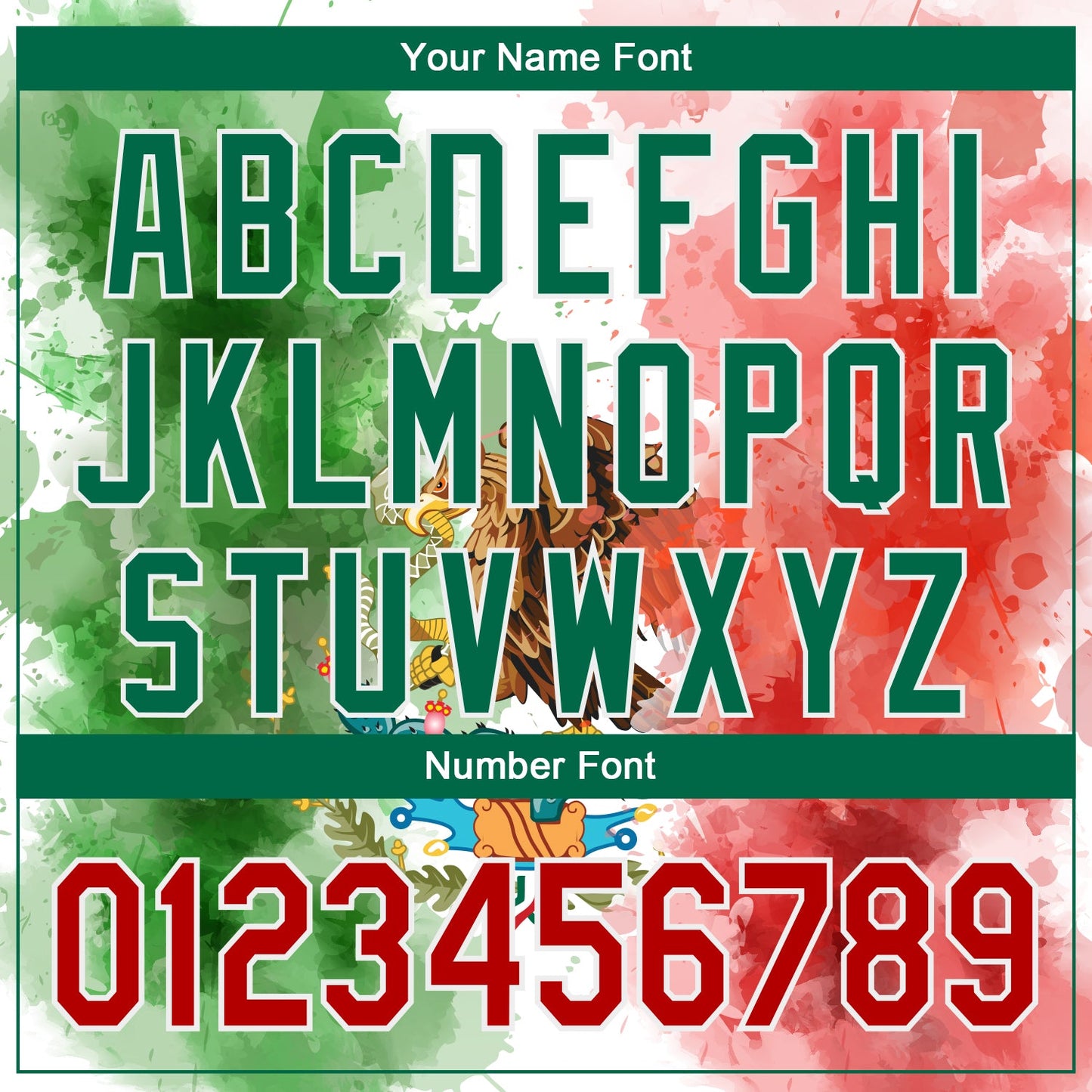 Custom Kelly Green Red-White 3D Mexican Flag Watercolored Splashes Grunge Design Authentic Baseball Jersey - Sky-Custom