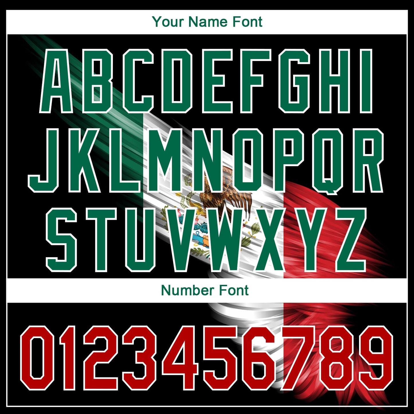 Custom Black Red-Kelly Green 3D The Abstract Wing With Mexican Flag Authentic Baseball Jersey - Sky-Custom