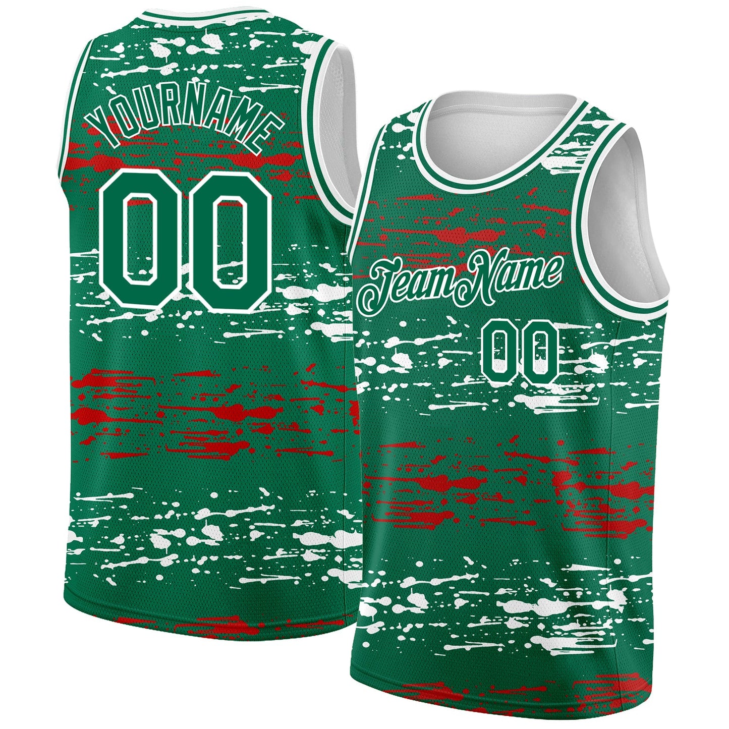 Custom Kelly Green-Red-White 3D Mexico Authentic Basketball Jersey - Sky-Custom