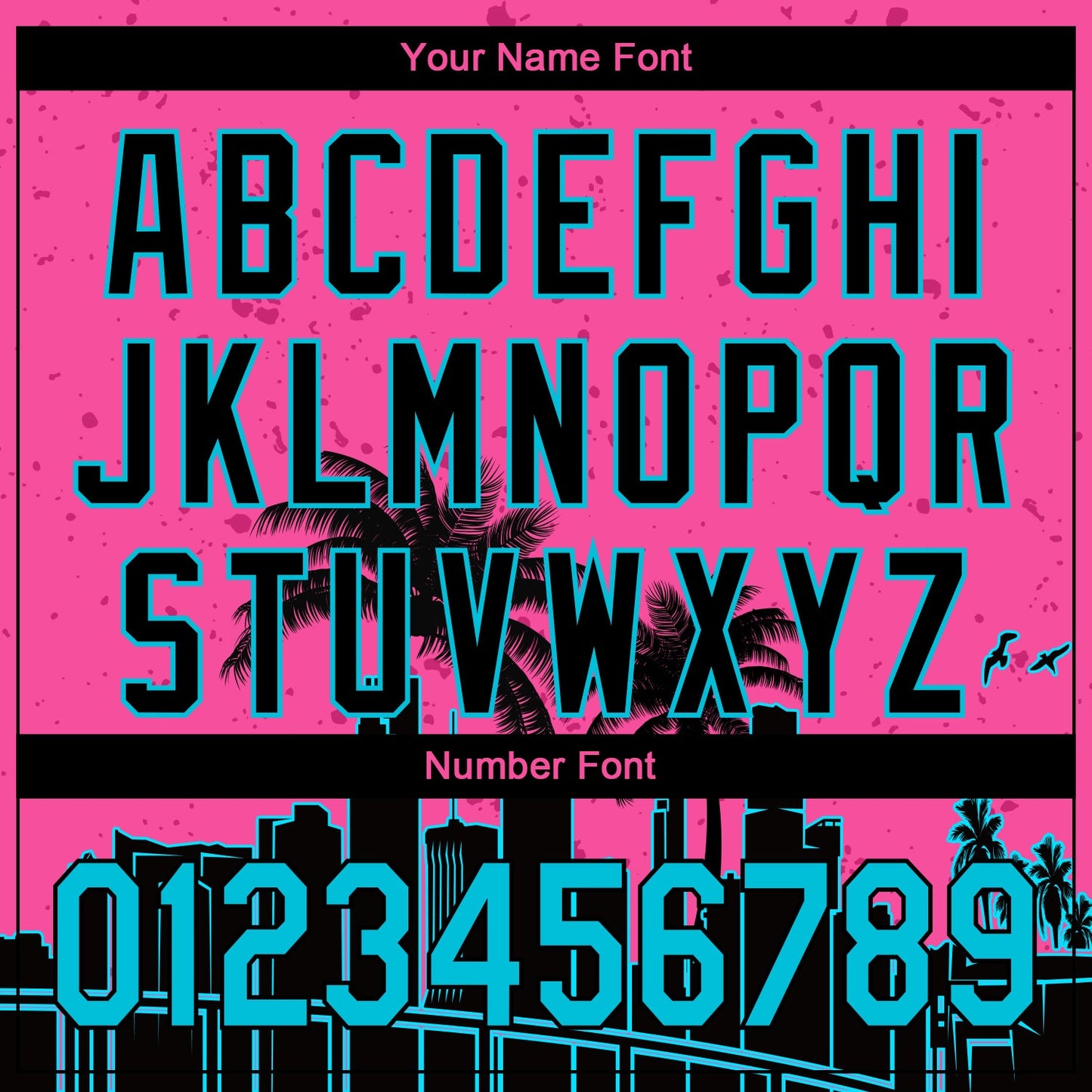 Custom Pink Lakes Blue-Black 3D Miami Palm Trees City Edition Authentic Baseball Jersey - Sky-Custom