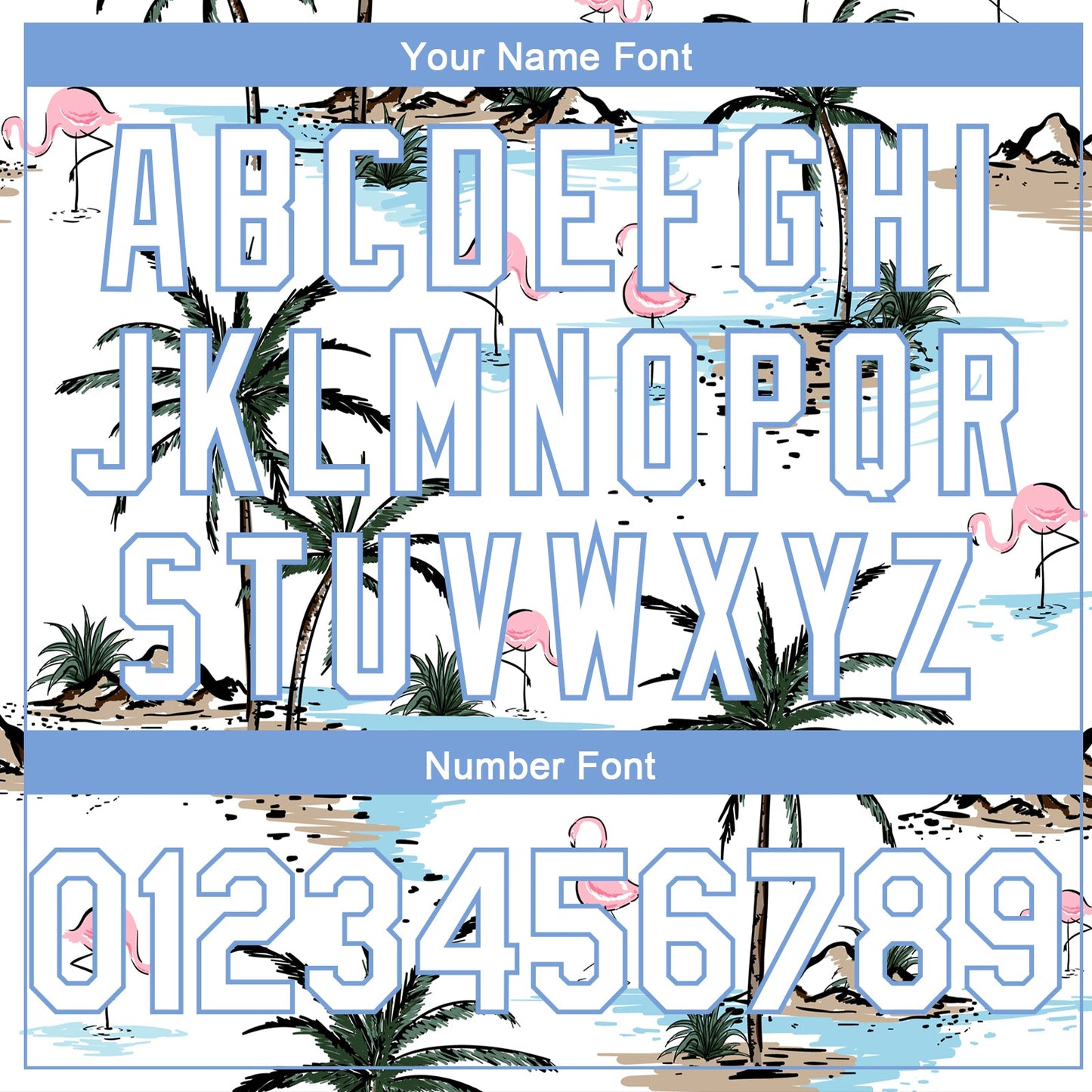 Custom White Light Blue 3D Pattern Tropical Hawaii Palm Trees Authentic Basketball Jersey - Sky-Custom