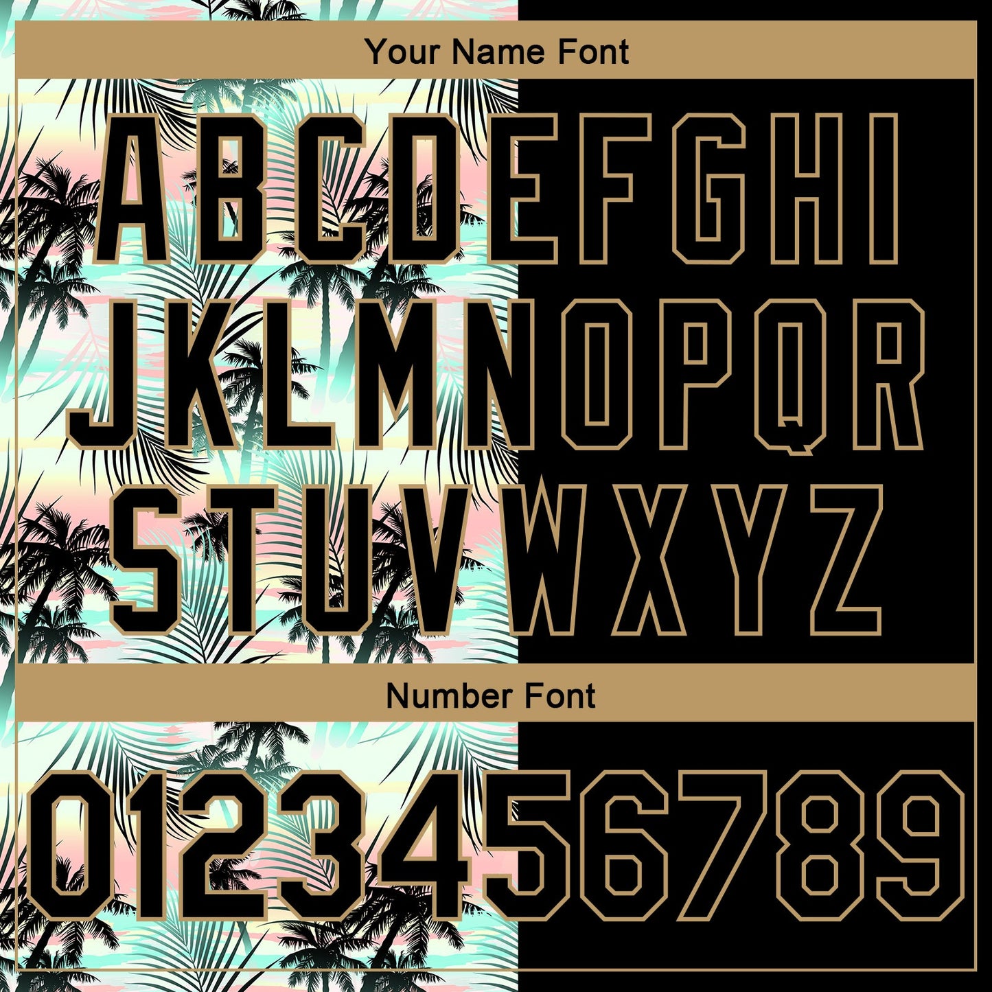 Custom Black Old Gold 3D Pattern Tropical Hawaii Palm Trees Authentic Basketball Jersey - Sky-Custom