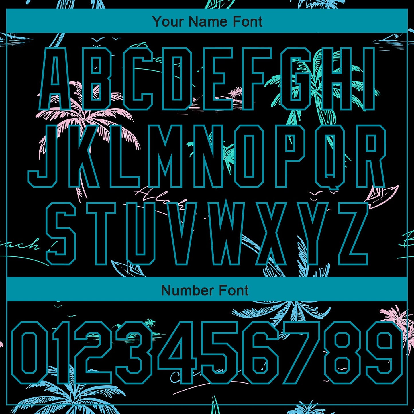 Custom Black Teal 3D Pattern Tropical Hawaii Palm Trees Authentic Basketball Jersey - Sky-Custom