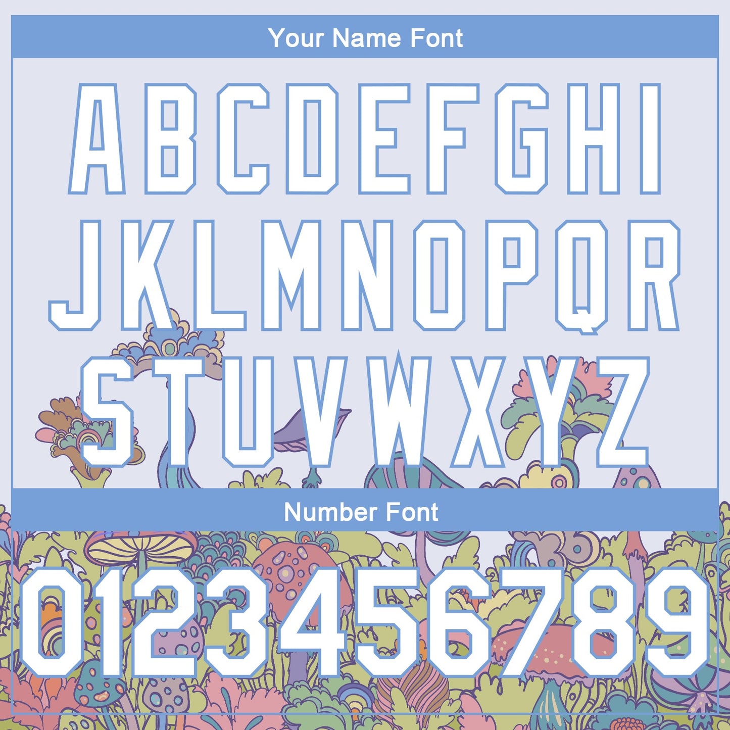 Custom White Light Blue 3D Pattern Design Colorful Flowers And Mushrooms Psychedelic Hallucination Authentic Basketball Jersey - Sky-Custom