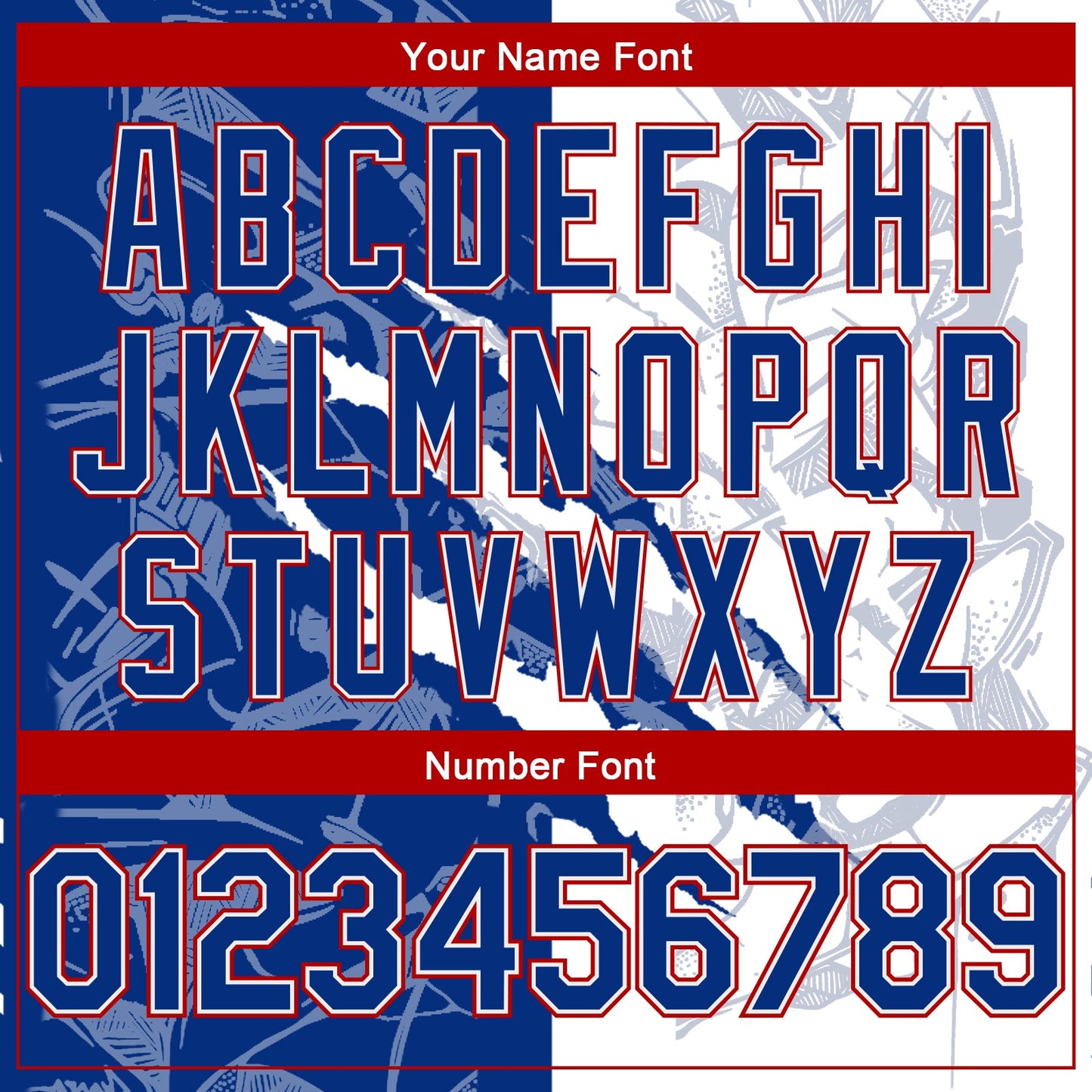 Custom Graffiti Pattern Royal-Red 3D Scratch Authentic Basketball Jersey - Sky-Custom