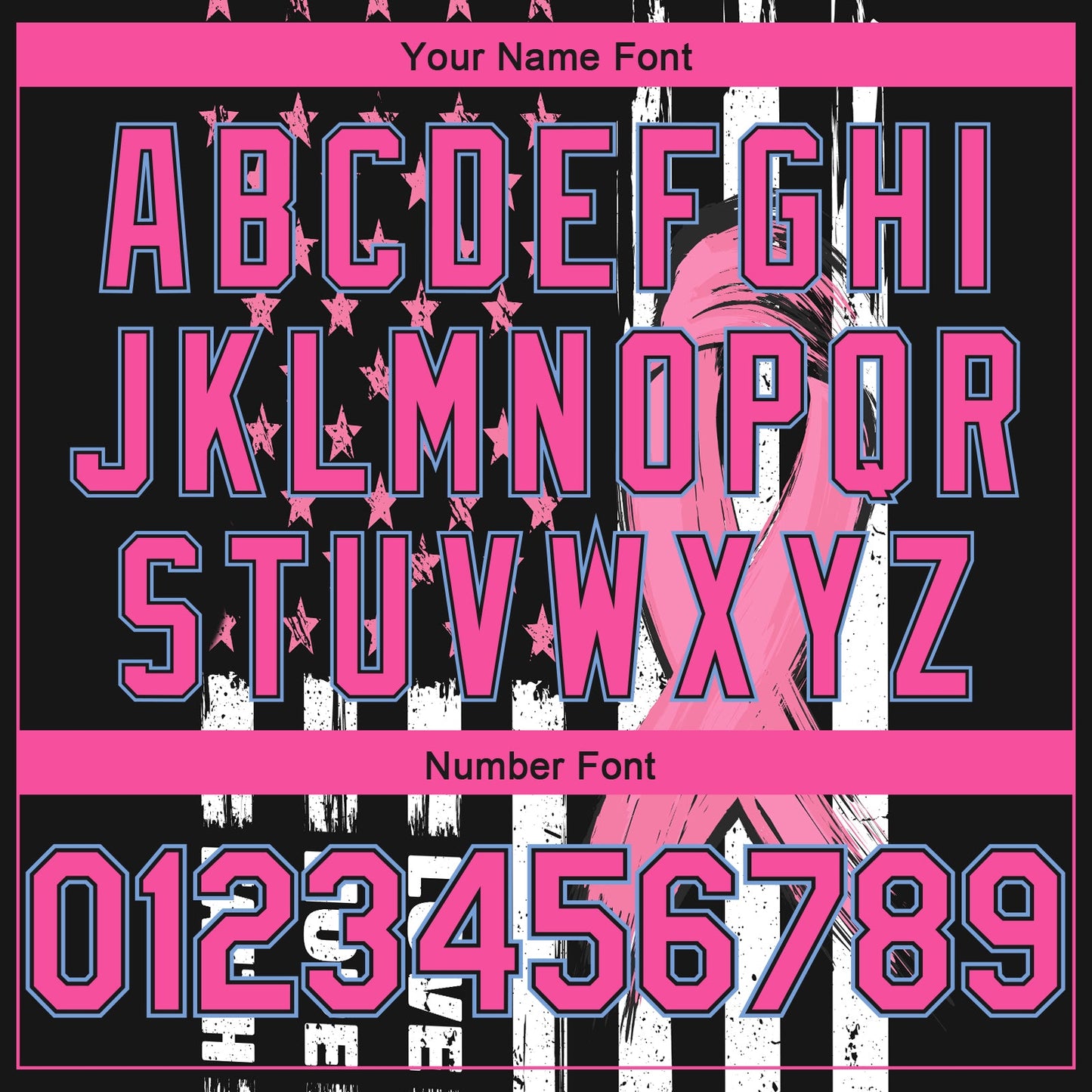 Custom Black Pink-Light Blue 3D American Flag Fashion With Pink Ribbon Breast Cancer Awareness Month Women Health Care Support Authentic Basketball Jersey - Sky-Custom