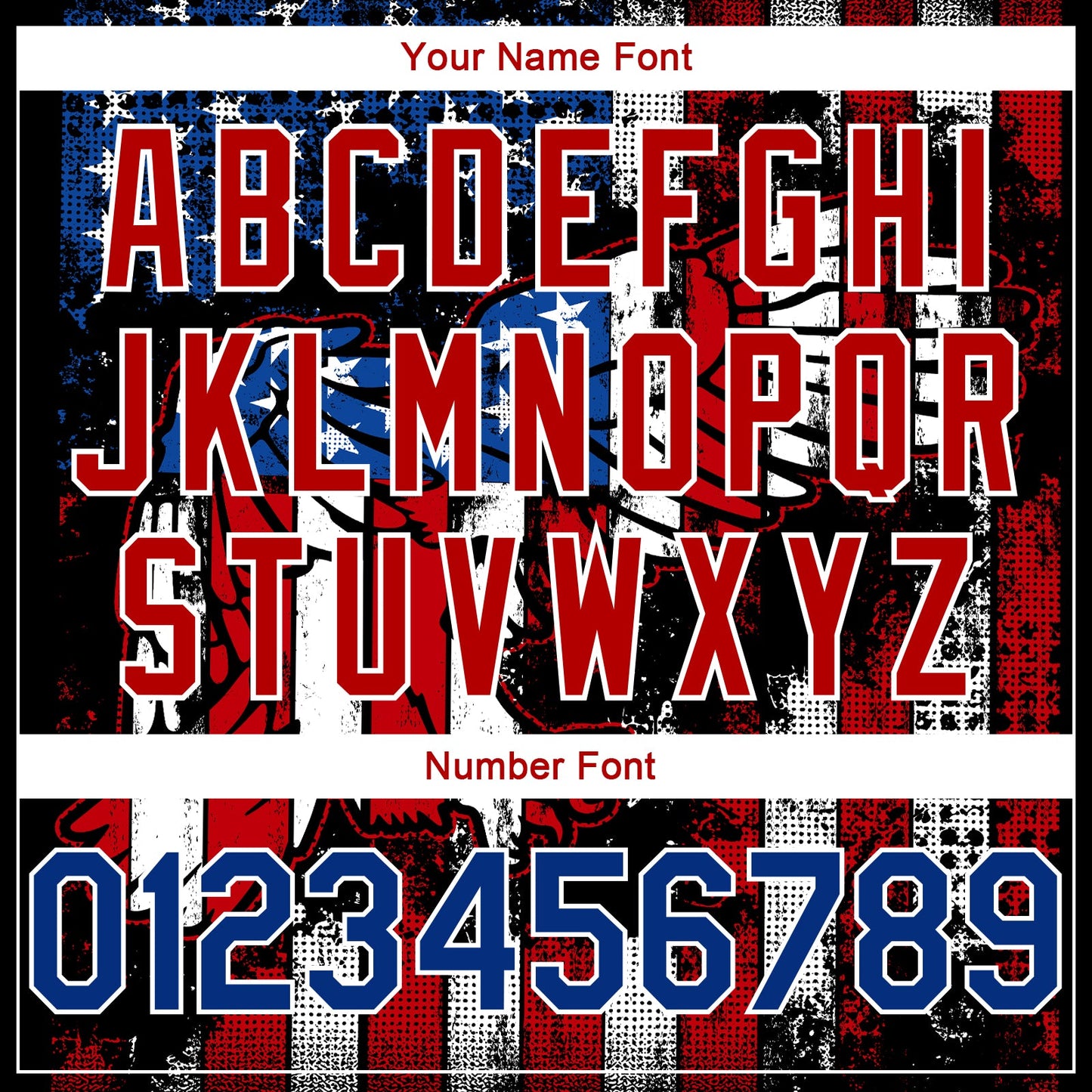 Custom Black Royal-Red 3D Eagle American Flag Authentic Basketball Jersey - Sky-Custom