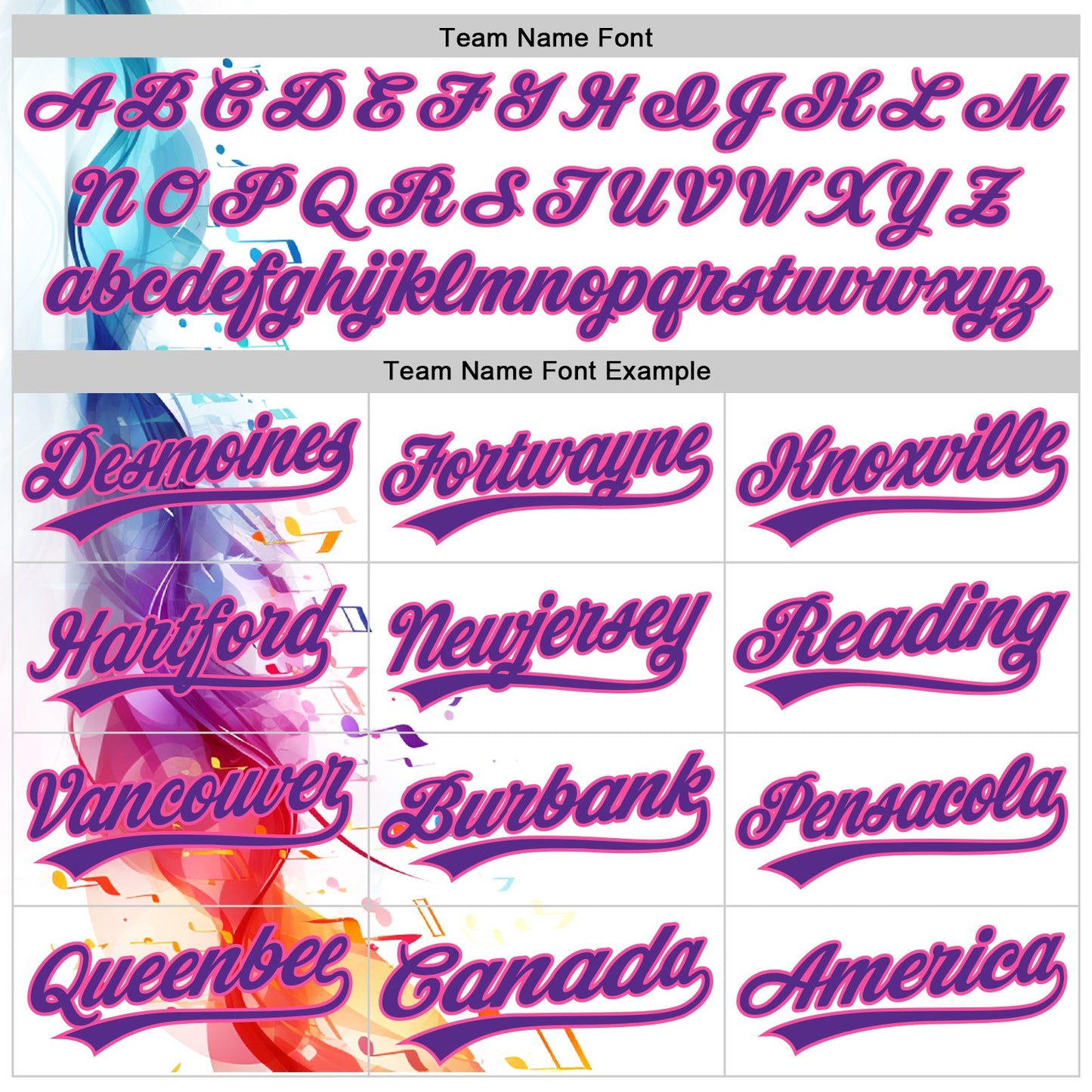 Custom White Purple-Pink 3D Pattern Design Music Festival Colorful Musical Notes Authentic Baseball Jersey - Sky-Custom