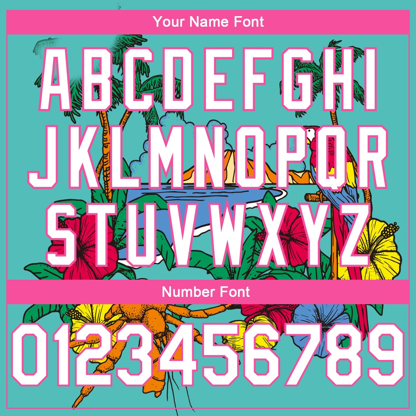 Custom Aqua Pink Light Blue-Black 3D Pattern Tropical Beach Hawaii Palm Trees Authentic Basketball Jersey - Sky-Custom