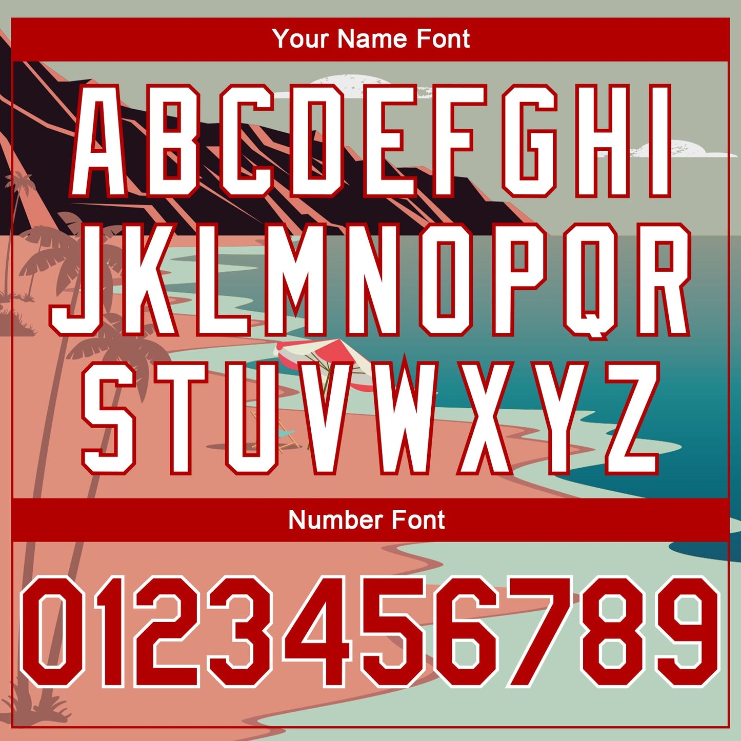 Custom Teal Red-White 3D Pattern Tropical Beach Hawaii Palm Trees Authentic Basketball Jersey - Sky-Custom